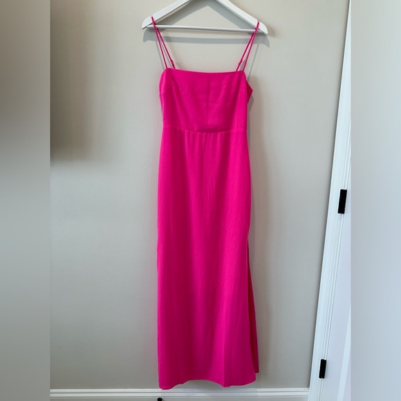 Revolve Superdown Addison Maxi Dress Spaghetti Strap Hot Pink Wedding Guest - Picture 2 of 11